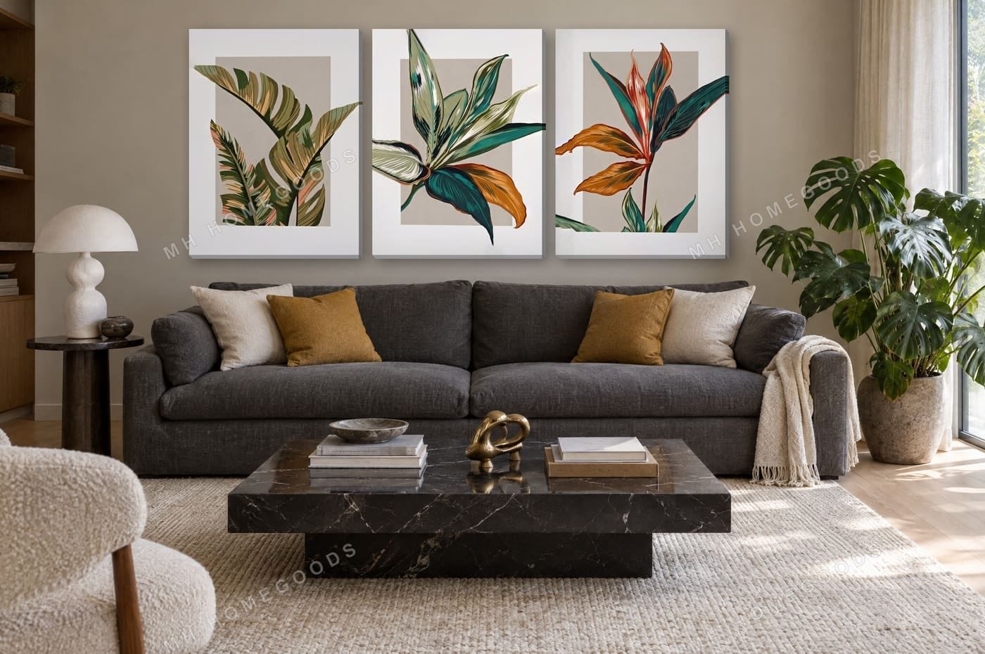 Botanic Leaves — 3-Piece Set: living room