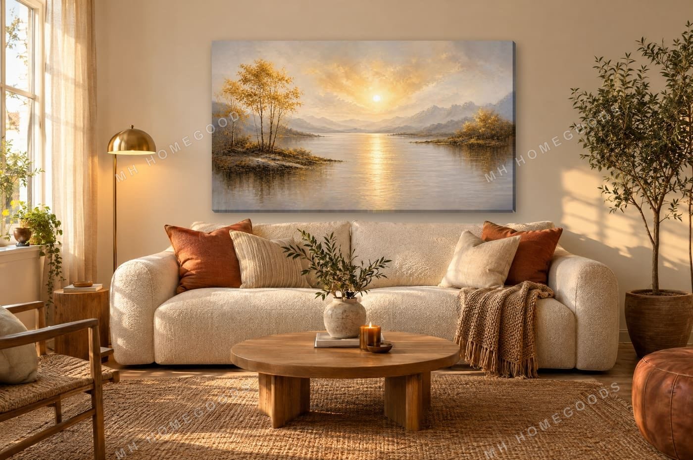 Golden Lake Sunset: living room