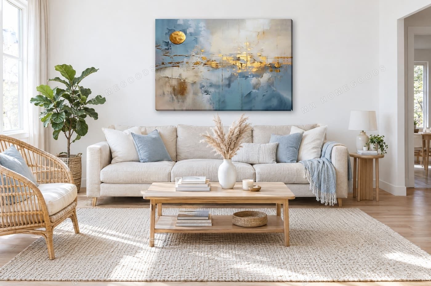 Golden Moon Over Blue: living room