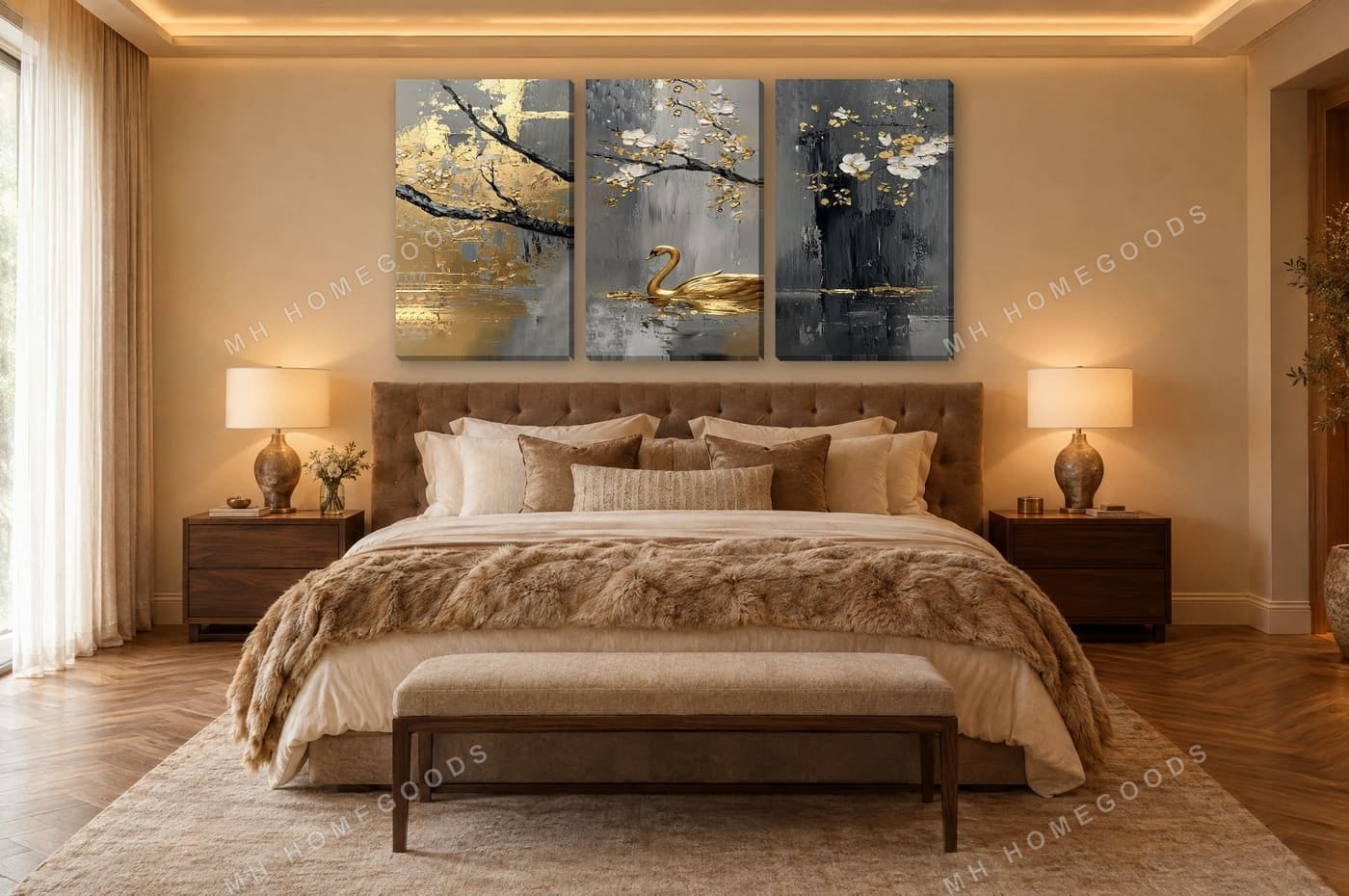 Golden Swan — 3-Piece Set: master bedroom