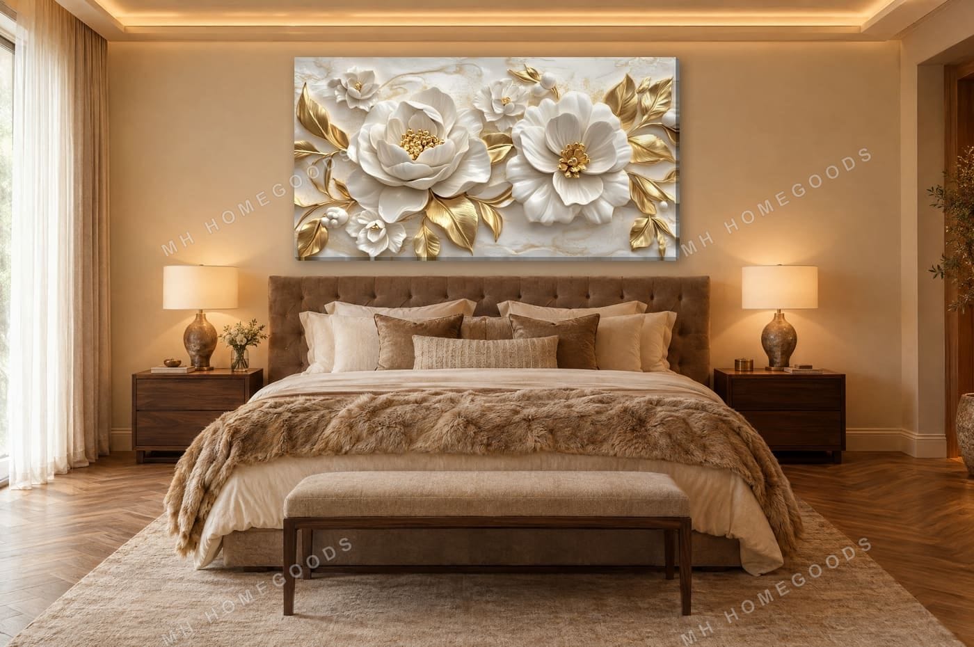 Ivory Peonies: master bedroom