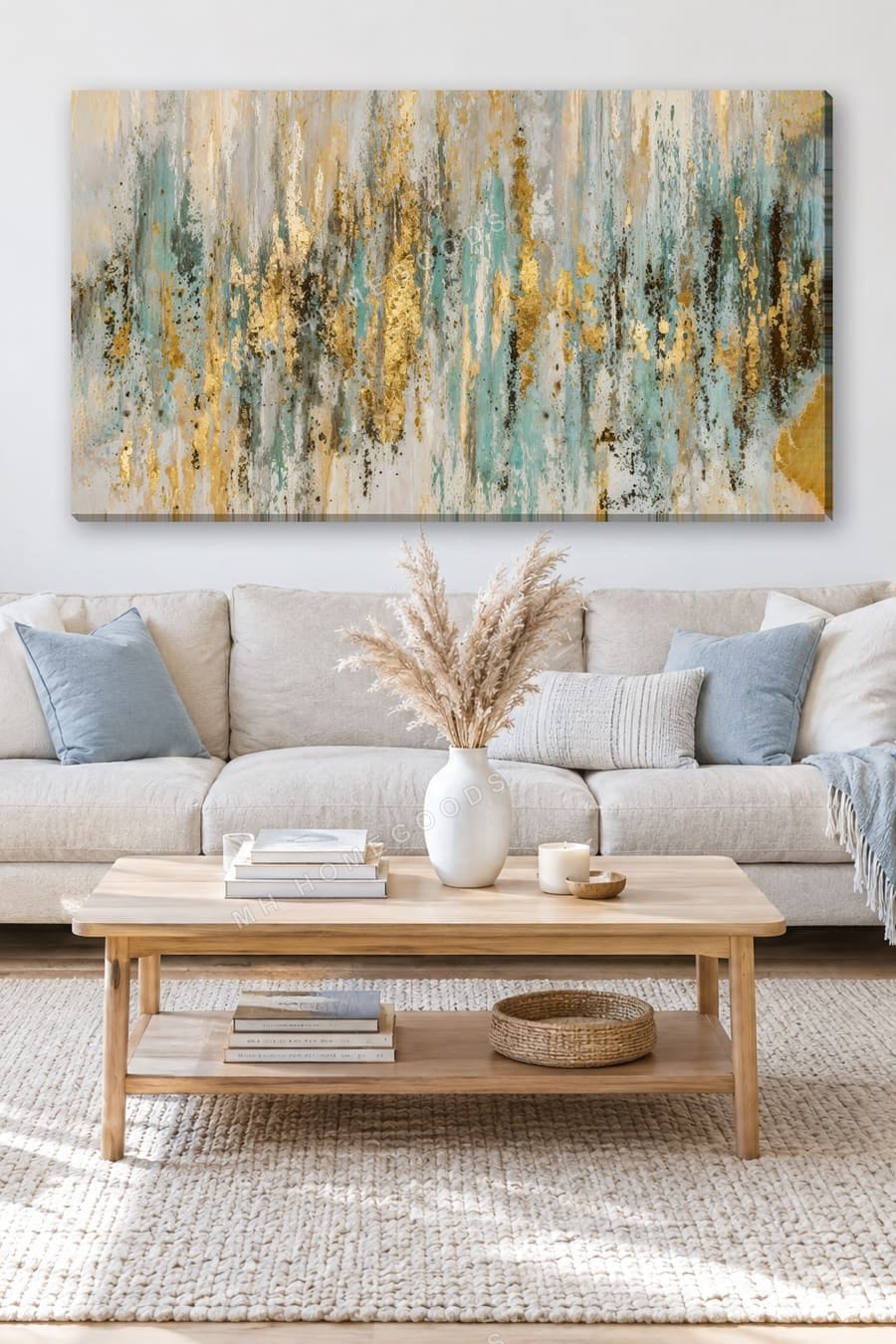 Teal & Gold Rain