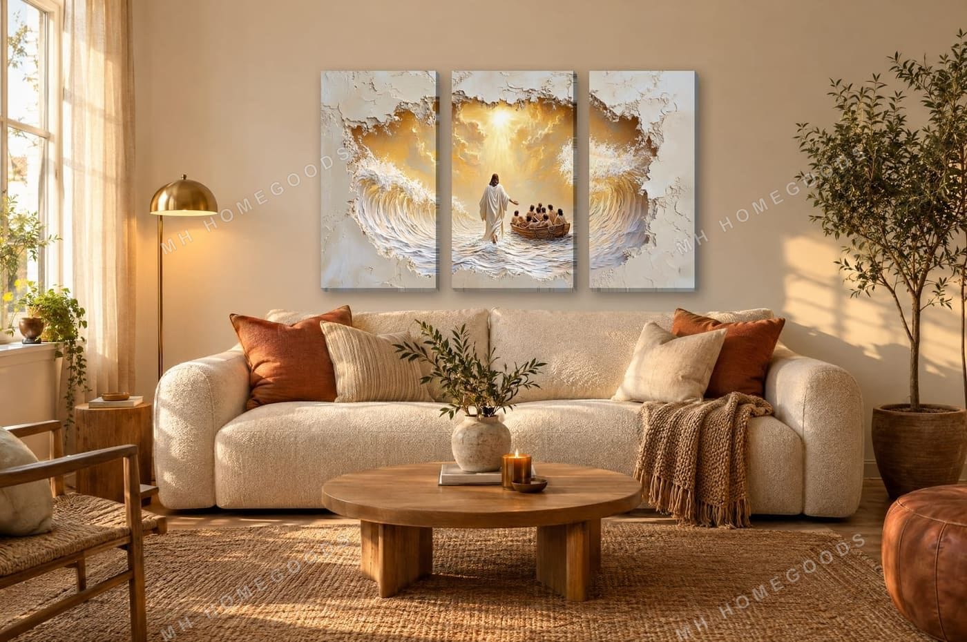 Peace Over the Waves: living room